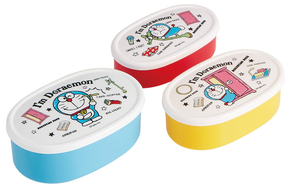 Skater Doraemon Lunch Box Set of 3 Sealable Storage Containers SRS3S-A- Japan Figure Store - #1 Bring To You The Best Japanese Goods