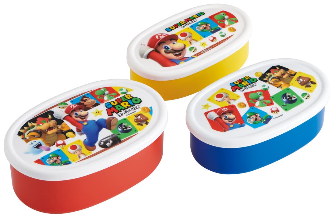 Skater Super Mario 23 Set of 3 Lunch Box - 860ml Sealable Storage Container Made in Japan- Japan Figure Store - #1 Bring To You The Best Japanese Goods