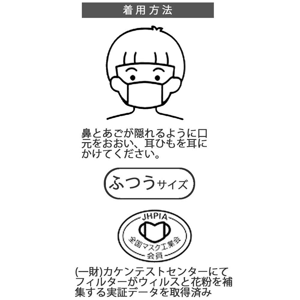 Skater 100% Cotton Reusable School Lunch Masks Mskg2N - Medium Size Pack of 3- Japan Figure Store - #1 Bring To You The Best Japanese Goods