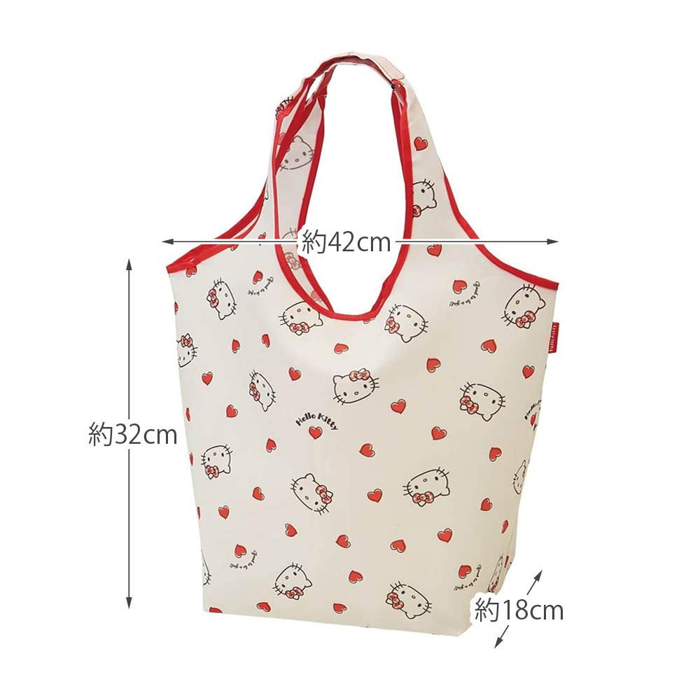 Skater Hello Kitty Sanrio Eco Shopping Bag 420x320x180mm With Pouch- Japan Figure Store - #1 Bring To You The Best Japanese Goods