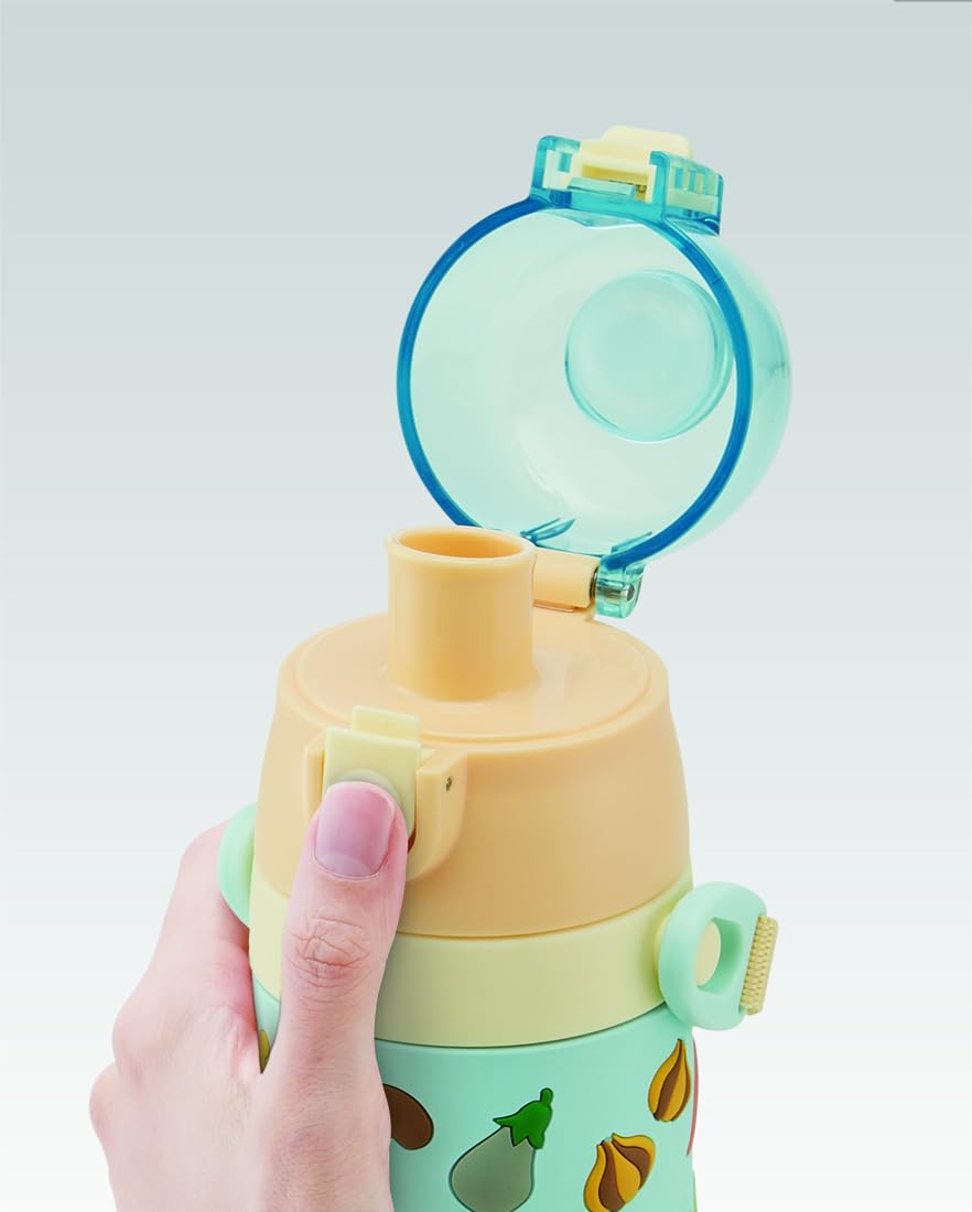 Skater Cute Totoro 3D Printed Kids Water Bottle 480ml Stainless Steel Lightweight Child-Friendly Green- Japan Figure Store - #1 Bring To You The Best Japanese Goods