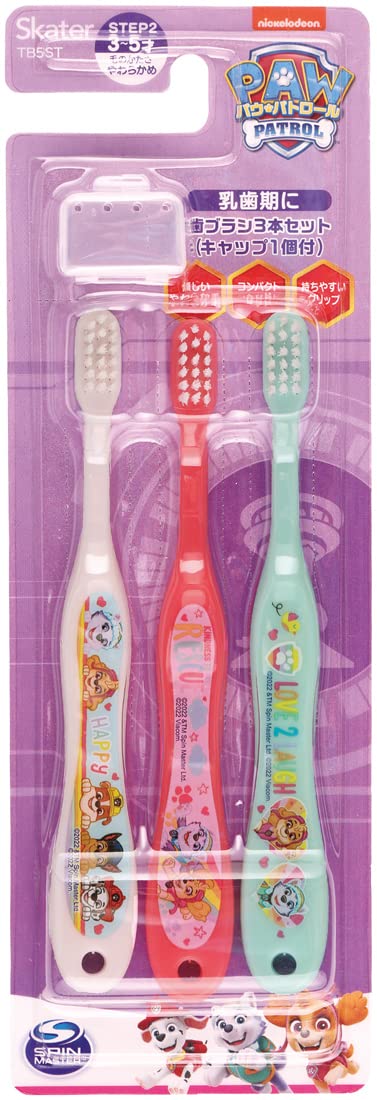Skater Paw Patrol Rescue Preschool Toothbrush (3-5 Years) Soft 14cm 3 Pack- Japan Figure Store - #1 Bring To You The Best Japanese Goods
