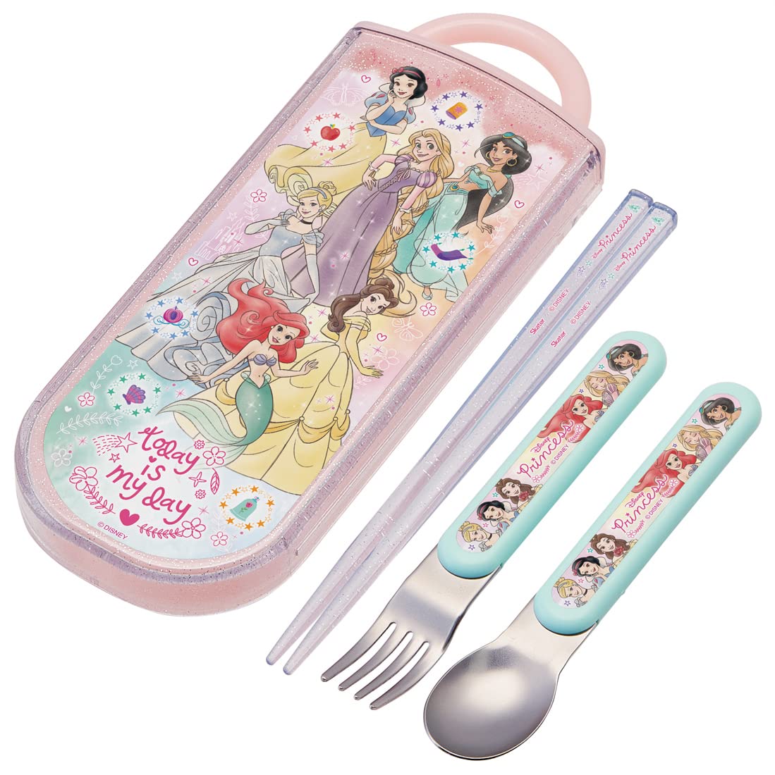 Skater Disney Princess Trio Set - Kids Girls Antibacterial Chopsticks Spoon Fork - Made in Japan- Japan Figure Store - #1 Bring To You The Best Japanese Goods