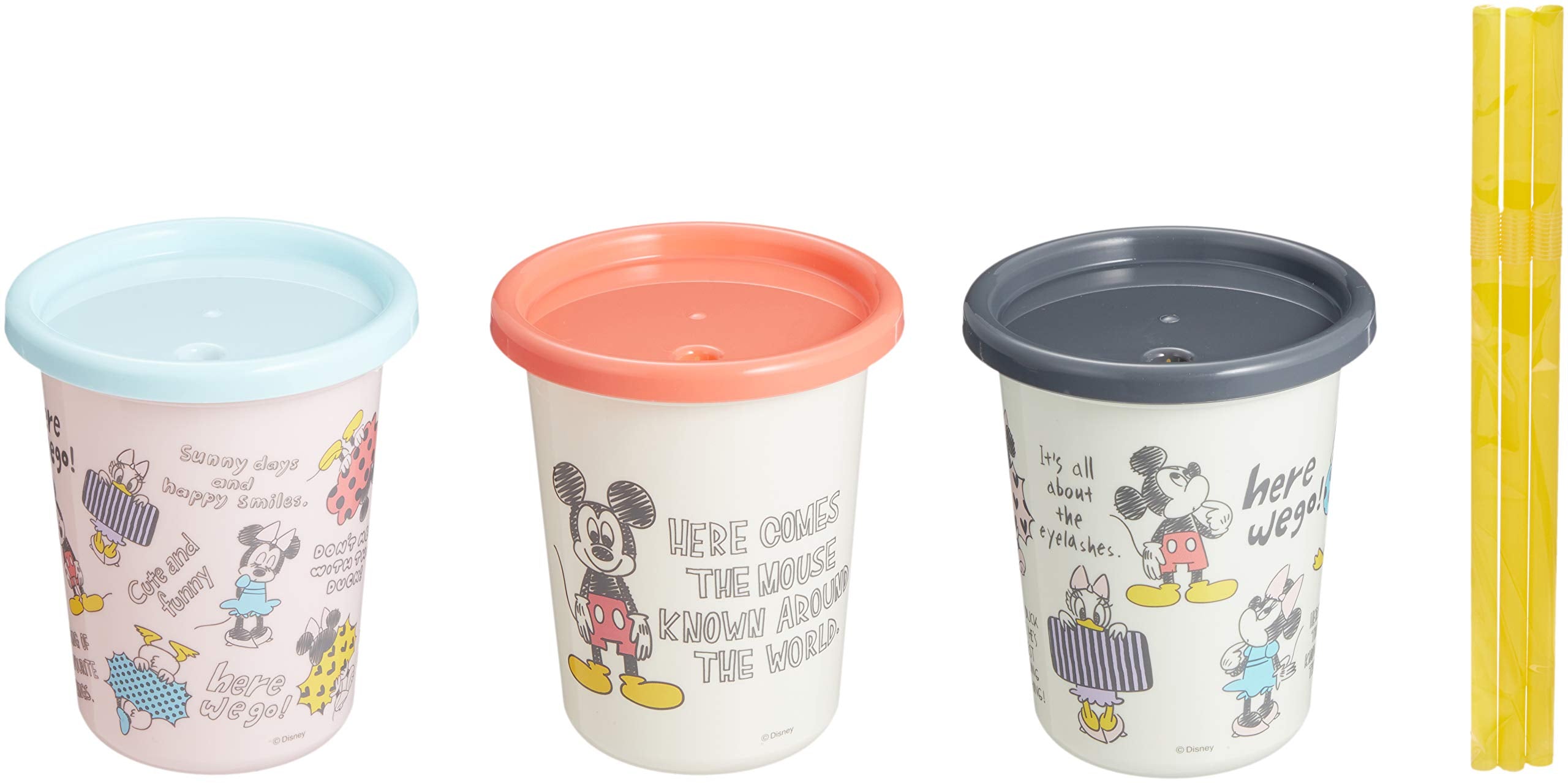 Skater Disney Mickey Sketch 320ml Tumbler with Straw Sih3St Made in Japan- Japan Figure Store - #1 Bring To You The Best Japanese Goods