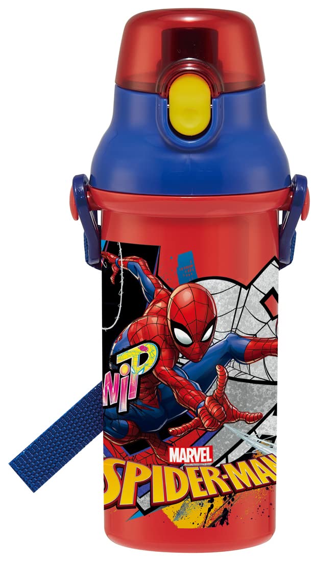 Skater Spiderman Water Bottle for Kids 480ml Antibacterial Plastic Made in Japan- Japan Figure Store - #1 Bring To You The Best Japanese Goods