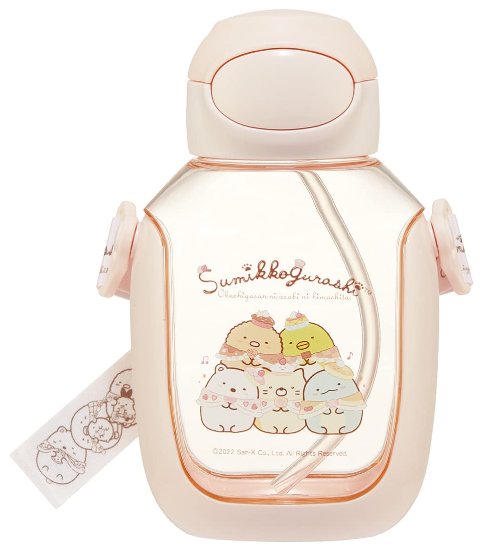 Skater Kids Water Bottle 530ml with Straw Sumikko Gurashi Sweets Shop Design PDSH6DX-A- Japan Figure Store - #1 Bring To You The Best Japanese Goods