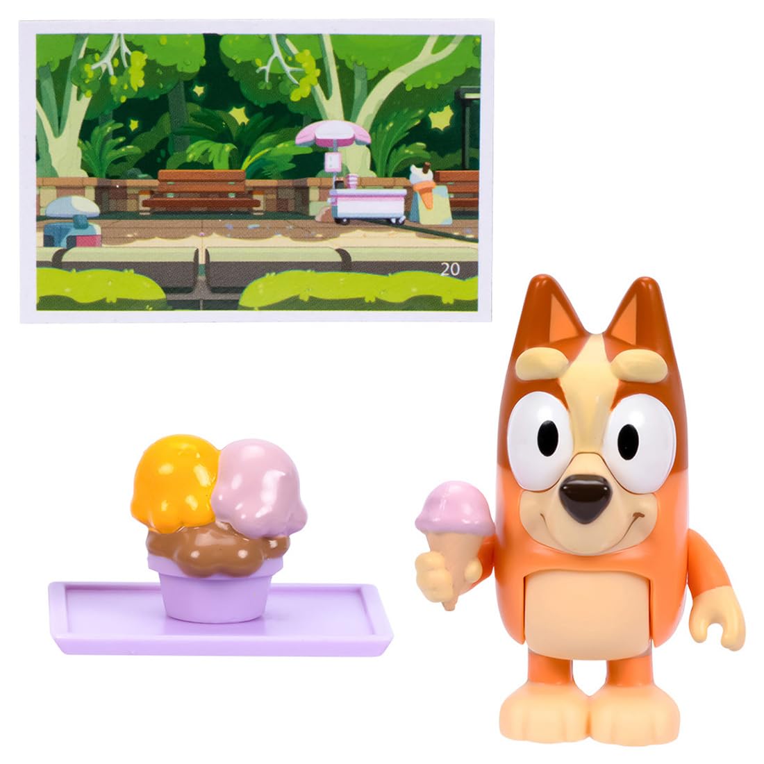 Takara Tomy Bluey Story Figure Set with Bingo and Ice Cream Accessories