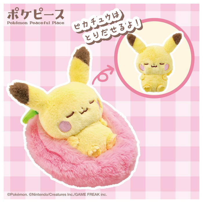 Pikachu en peluche dormant de Takara Tomy Pokemon - Édition Pokepeace Fruit