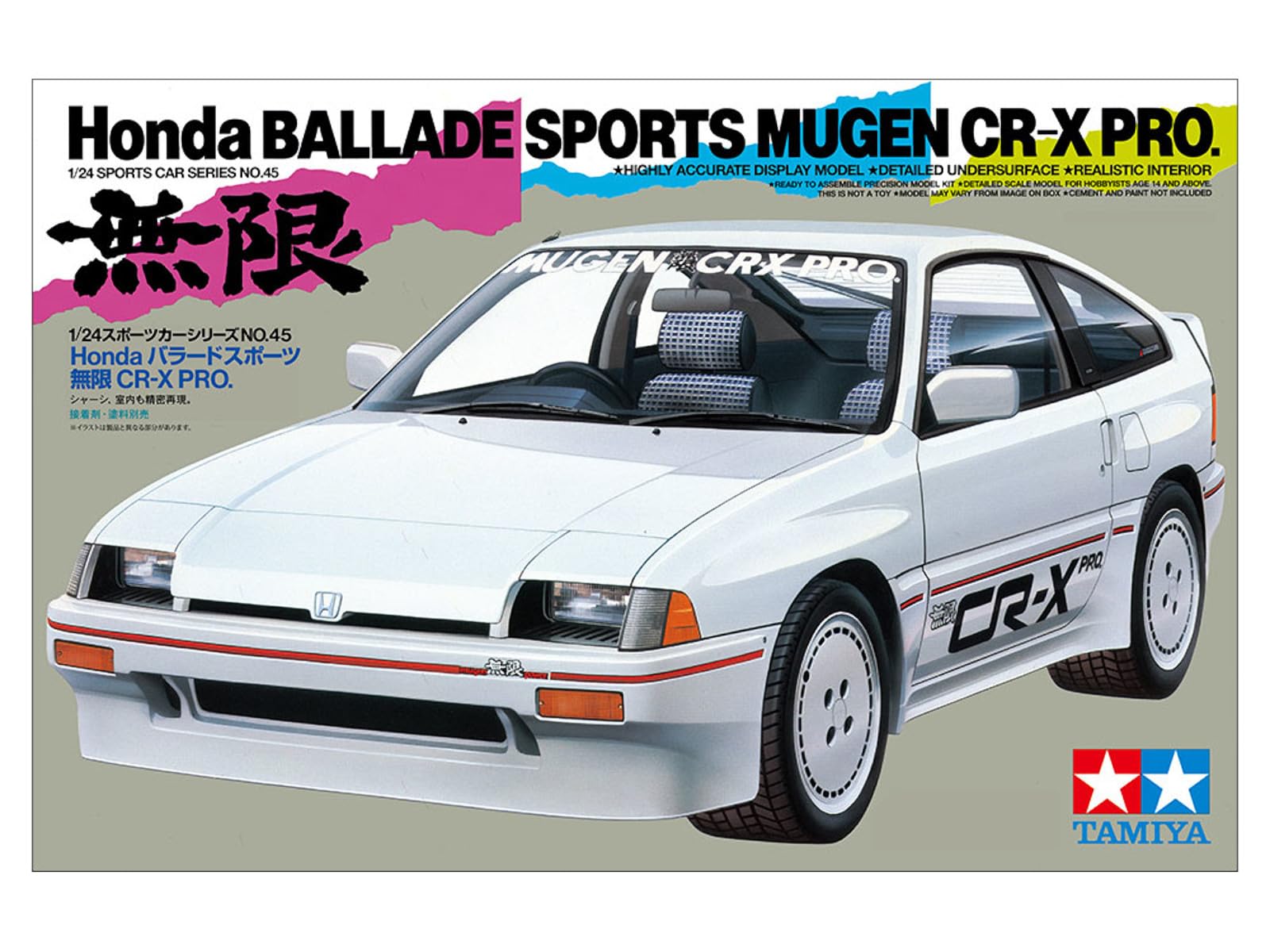 Tamiya 1/24 Honda Ballade Mugen Cr-X Pro Model Kit - Sports Car Series 45