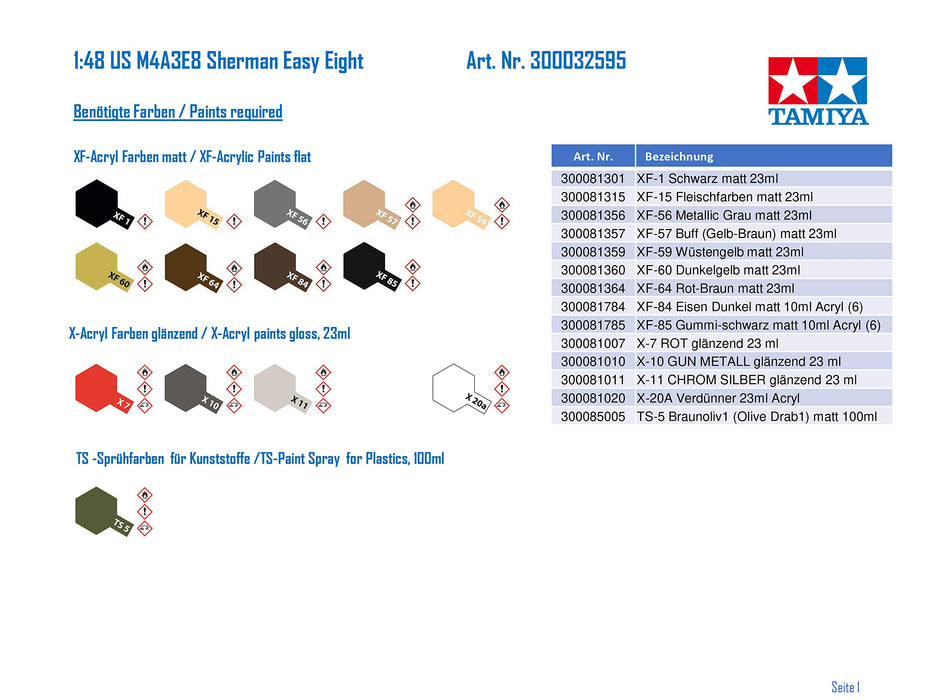 Tamiya 1/48 M4A3E8 Sherman Easy Eight Military Model 32595- Japan Figure Store - #1 Bring To You The Best Japanese Goods