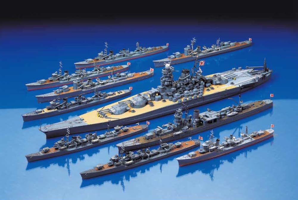 Tamiya 1/700 Waterline Battleship Yamato Final Battle Model Set (10 Ships)