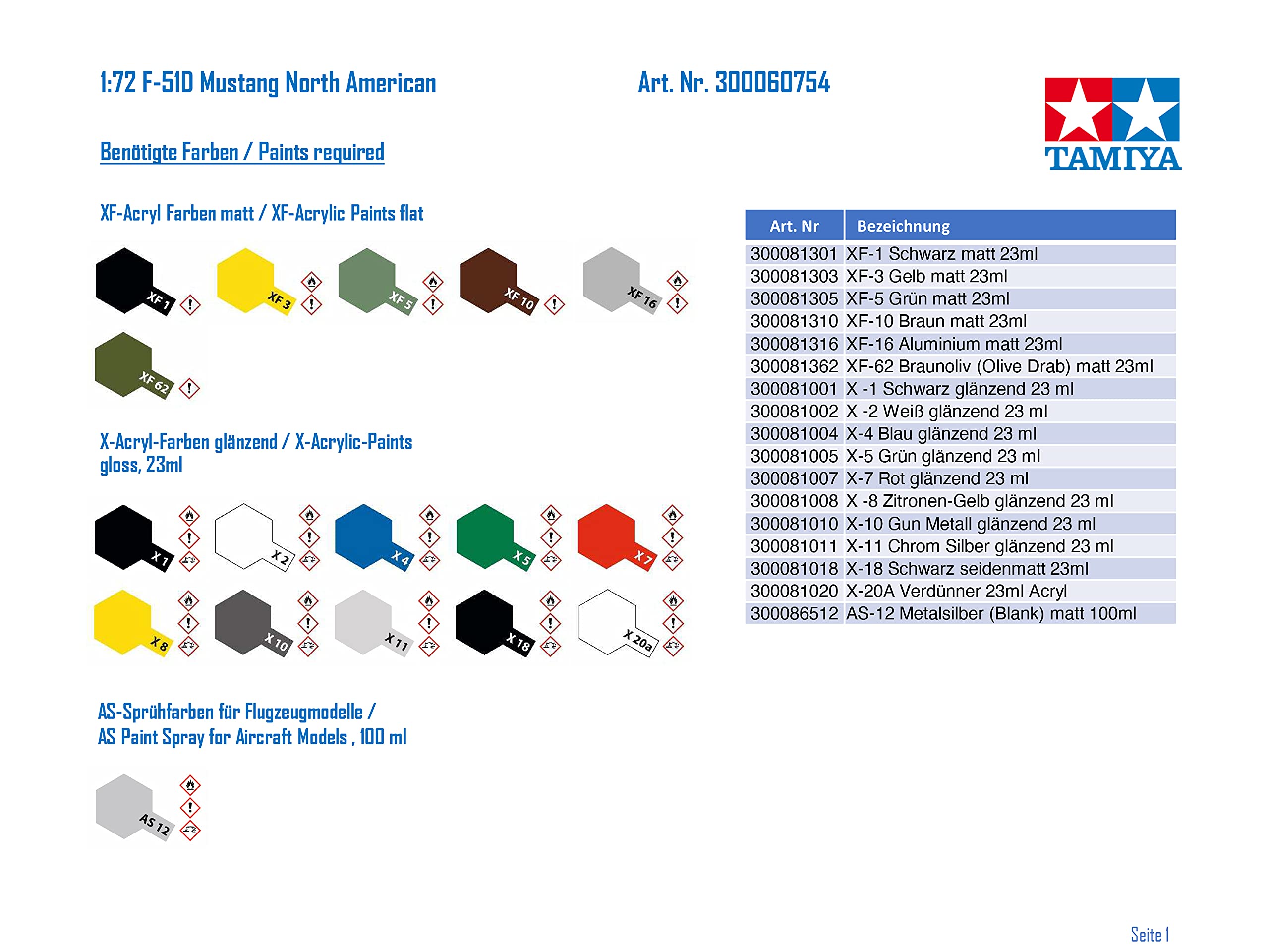 Tamiya 1/72 US Army F-51D Mustang Model Korean War 60754- Japan Figure Store - #1 Bring To You The Best Japanese Goods