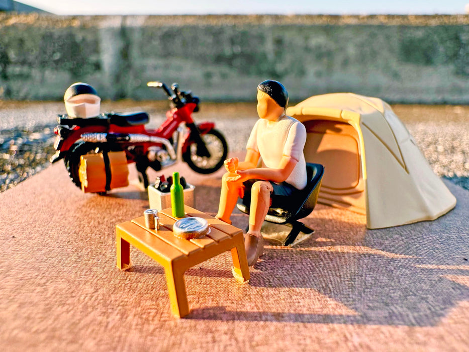 Tomytec Geocolle 64 Car Snap 30A Solo Camping Set with Honda CT125 Hunter Cub