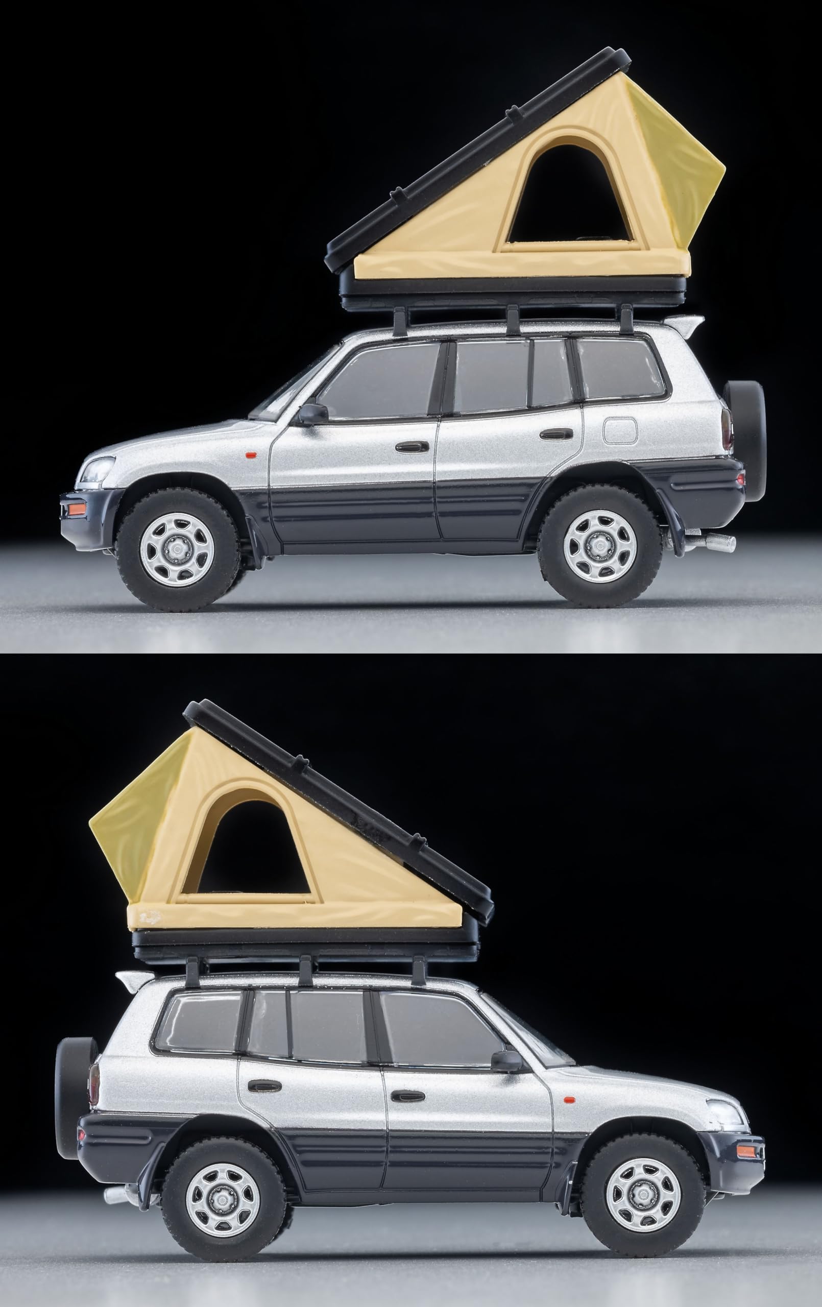 Tomytec 1/64 LV-N354C Toyota RAV4J Silver with Tent and Figure Model