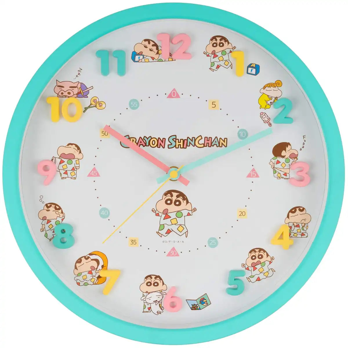 T'S FACTORY Crayon Shin-Chan Wall Clock Pajama Patterned Green- Japan Figure Store - #1 Bring To You The Best Japanese Goods