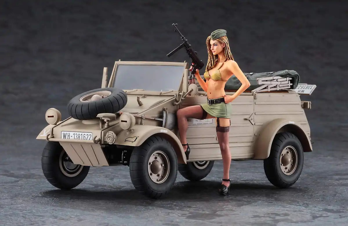 HASEGAWA 1/24 Pkw.K1 Kubelwagen Type 82 W/Blond Girl Figure Plastic Model- Japan Figure Store - #1 Bring To You The Best Japanese Goods
