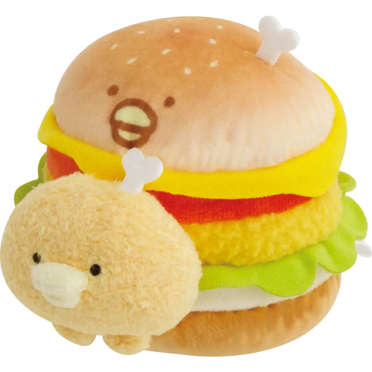 San-X Chikip Dancers Burger Plush Toy Chicken Tomato Burger Mo54501- Japan Figure Store - #1 Bring To You The Best Japanese Goods