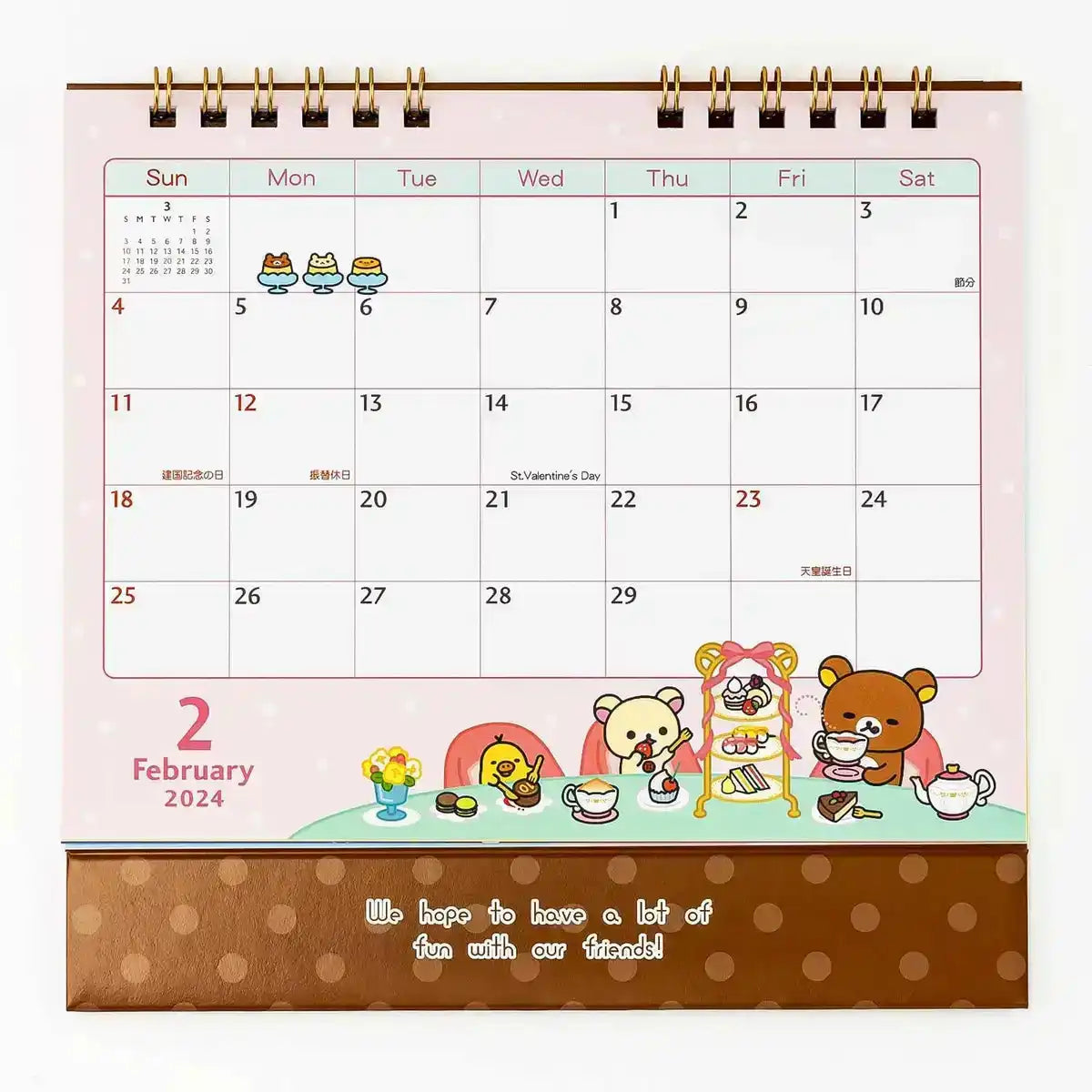 San-X Rilakkuma Calendar Tabletop CD38201 2024- Japan Figure Store - #1 Bring To You The Best Japanese Goods