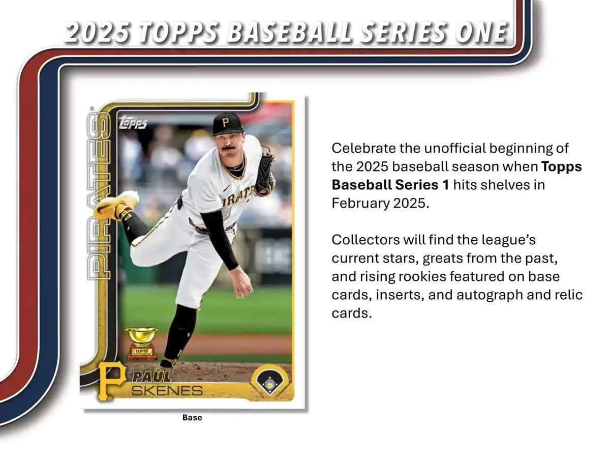 Topps 2025 Series 1 Baseball Trading Cards MLB Hobby Box 20 Packs 1 Auto/Relic