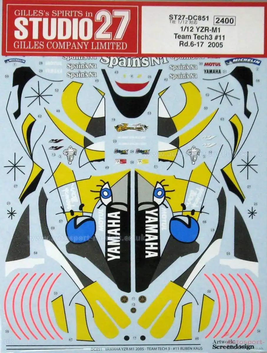 Studio27 1/12 Yamaha Yzr-M1 Tech3 #5 2005 Japanese Yamaha Motorbike Model Decal- Japan Figure Store - #1 Bring To You The Best Japanese Goods