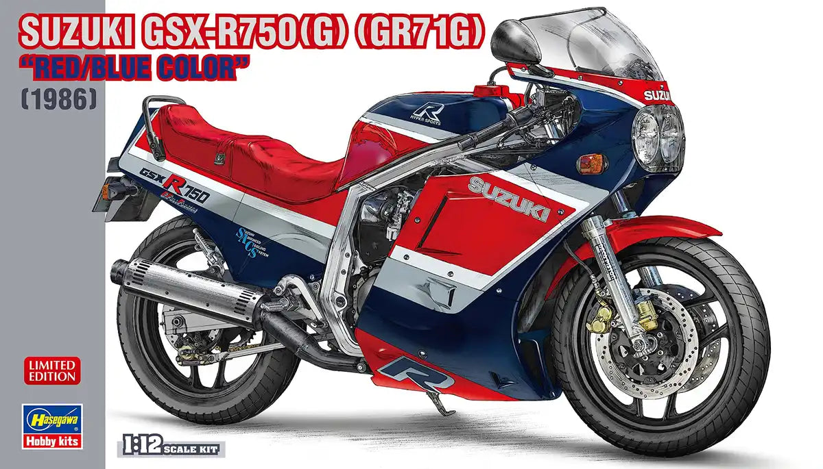 Hasegawa /12 Suzuki Gsx-R750 (G) Gr71G Red/Blue Japanese Plastic Scale Motorcycle- Japan Figure Store - #1 Bring To You The Best Japanese Goods