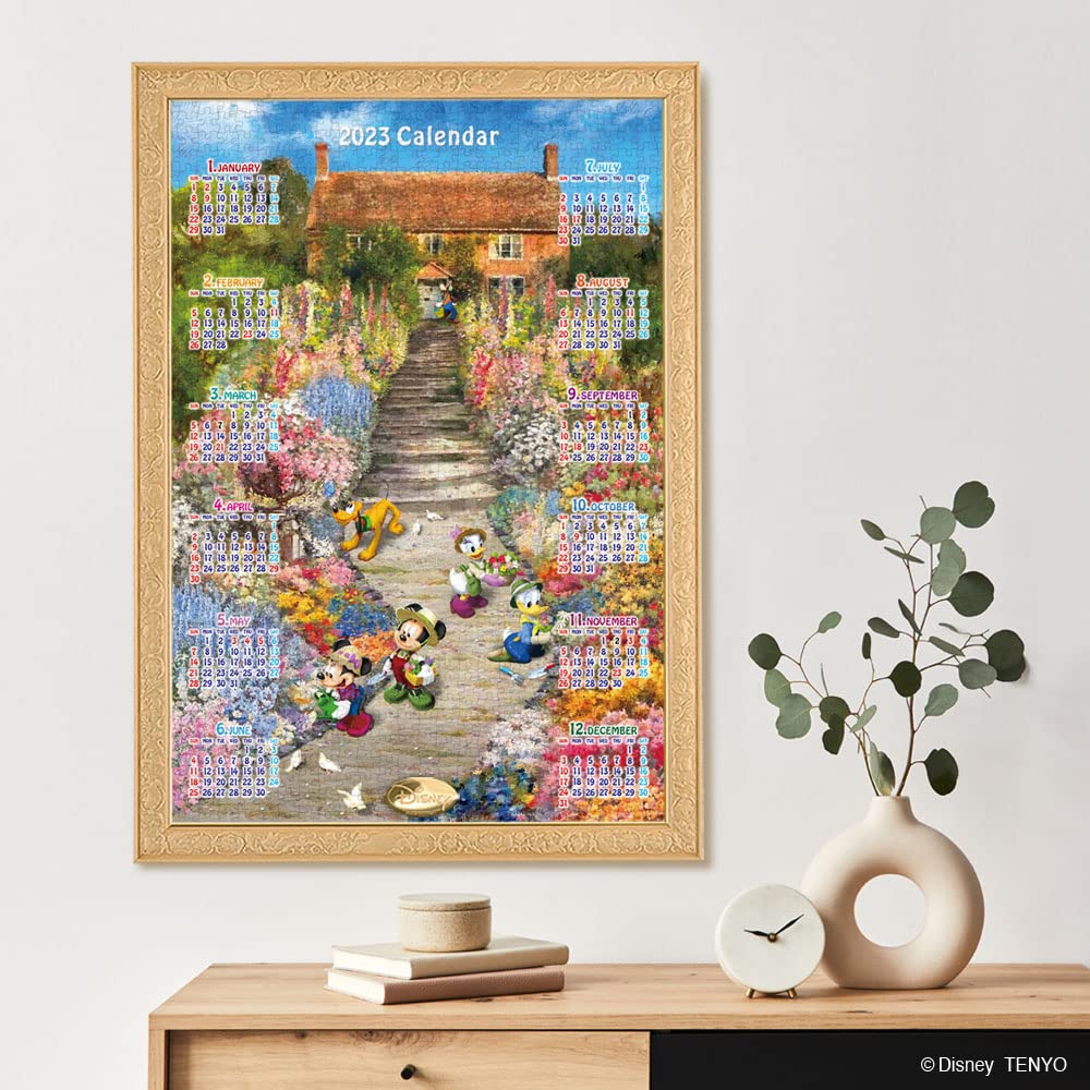 TENYO D1000-092 Jigsaw Puzzle Disney Characters Sunny Garden Calendar 2023 1000 Pieces- Japan Figure Store - #1 Bring To You The Best Japanese Goods