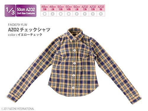 48Cm/50Cm Azo2 Check Shirt Yellow Check (For Dolls)- Japan Figure Store - #1 Bring To You The Best Japanese Goods