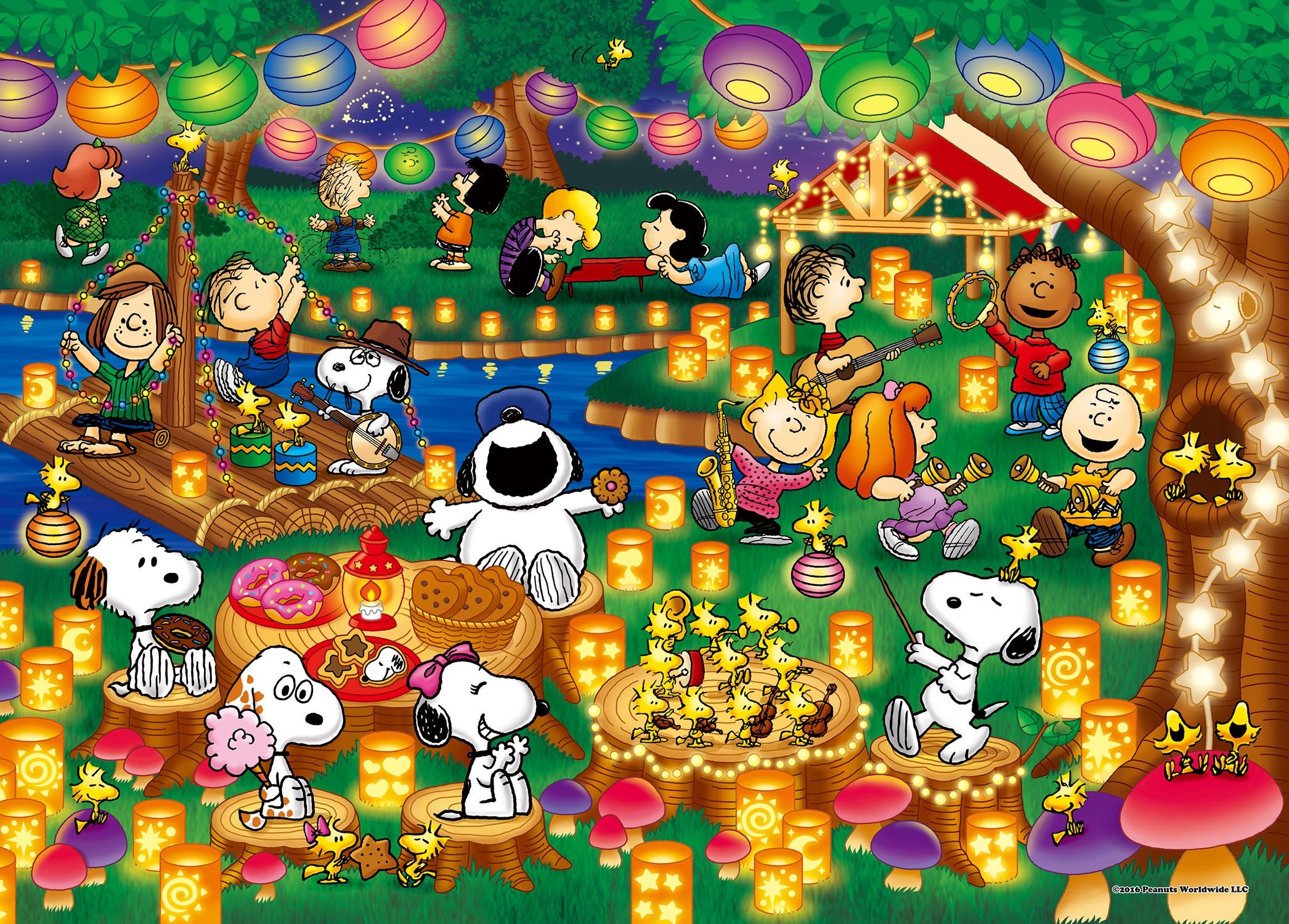 Epoch 500 Piece Peanuts Snoopy Lantern Party Jigsaw Puzzle (38X53Cm)- Japan Figure Store - #1 Bring To You The Best Japanese Goods