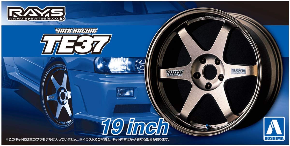 Aoshima Bunka Kyozai 1/24 The Tuned Parts Series No.57 Volk Racing Te37 19 Inch Plastic Model Parts- Japan Figure Store - #1 Bring To You The Best Japanese Goods