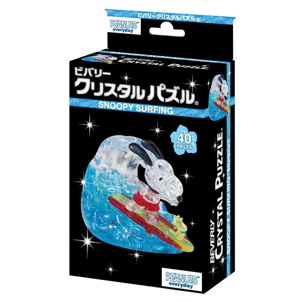 Beverly Crystal 3D Puzzle Snoopy Surfing (40 Pieces) Crystal Snoopy Dog Puzzle- Japan Figure Store - #1 Bring To You The Best Japanese Goods