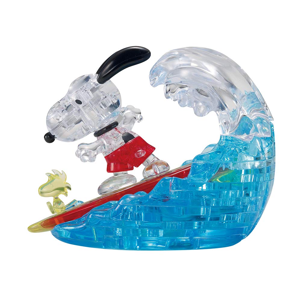 Beverly Crystal 3D Puzzle Snoopy Surfing (40 Pieces) Crystal Snoopy Dog Puzzle- Japan Figure Store - #1 Bring To You The Best Japanese Goods