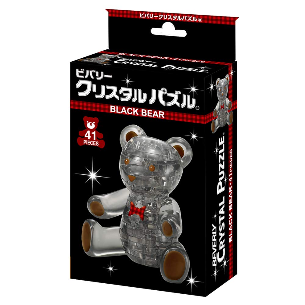 Beverly Crystal 3D Puzzle Black Bear (41 Pieces) 3D Teddy Bear Puzzle Block Toys- Japan Figure Store - #1 Bring To You The Best Japanese Goods