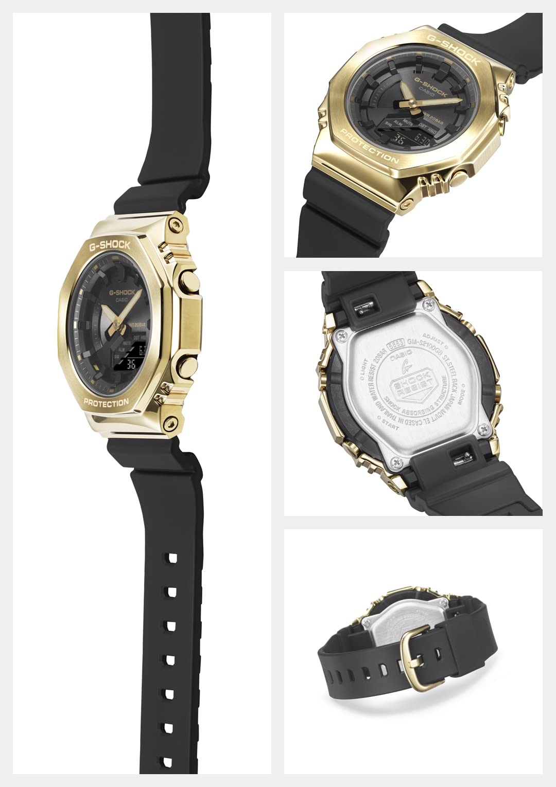 Casio G-Shock Women's Black Mid-Size Model GM-S2100GB-1AJF Metal Covered Genuine Domestic Product- Japan Figure Store - #1 Bring To You The Best Japanese Goods