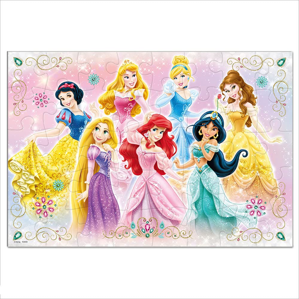 TENYO Dk40-371 Jigsaw Puzzle Disney Sparkling Dresses Princesses 40 Pieces Child Puzzle- Japan Figure Store - #1 Bring To You The Best Japanese Goods
