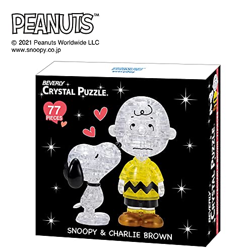 Beverly 50274 Crystal 3D Puzzle Snoopy & Charlie Brown (77 Pieces) Snoopy Crystal Puzzle- Japan Figure Store - #1 Bring To You The Best Japanese Goods