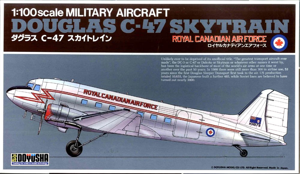 DOYUSHA 400241 C-47 Canada Royal Canadian Airforce 1/100 Scale Plastic Kit- Japan Figure Store - #1 Bring To You The Best Japanese Goods