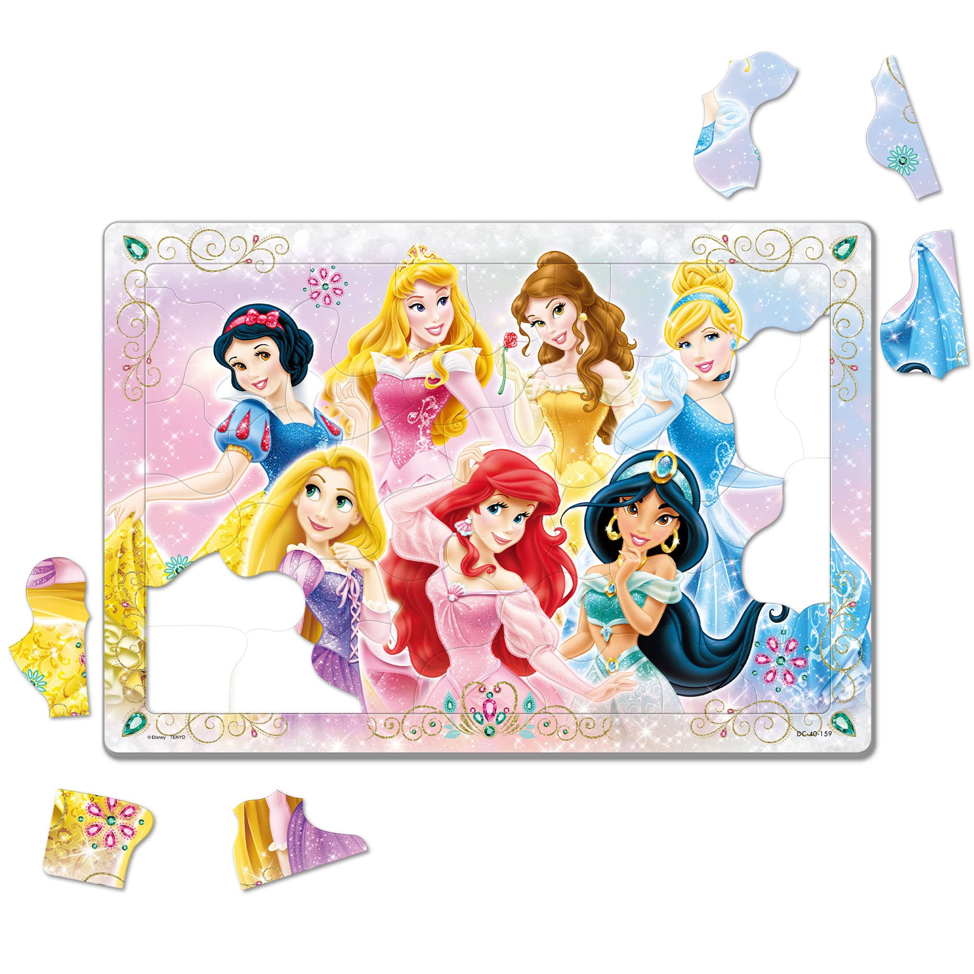 TENYO Dc40-159 Jigsaw Puzzle Disney Princesses All Together 40 Pieces Child Puzzle- Japan Figure Store - #1 Bring To You The Best Japanese Goods