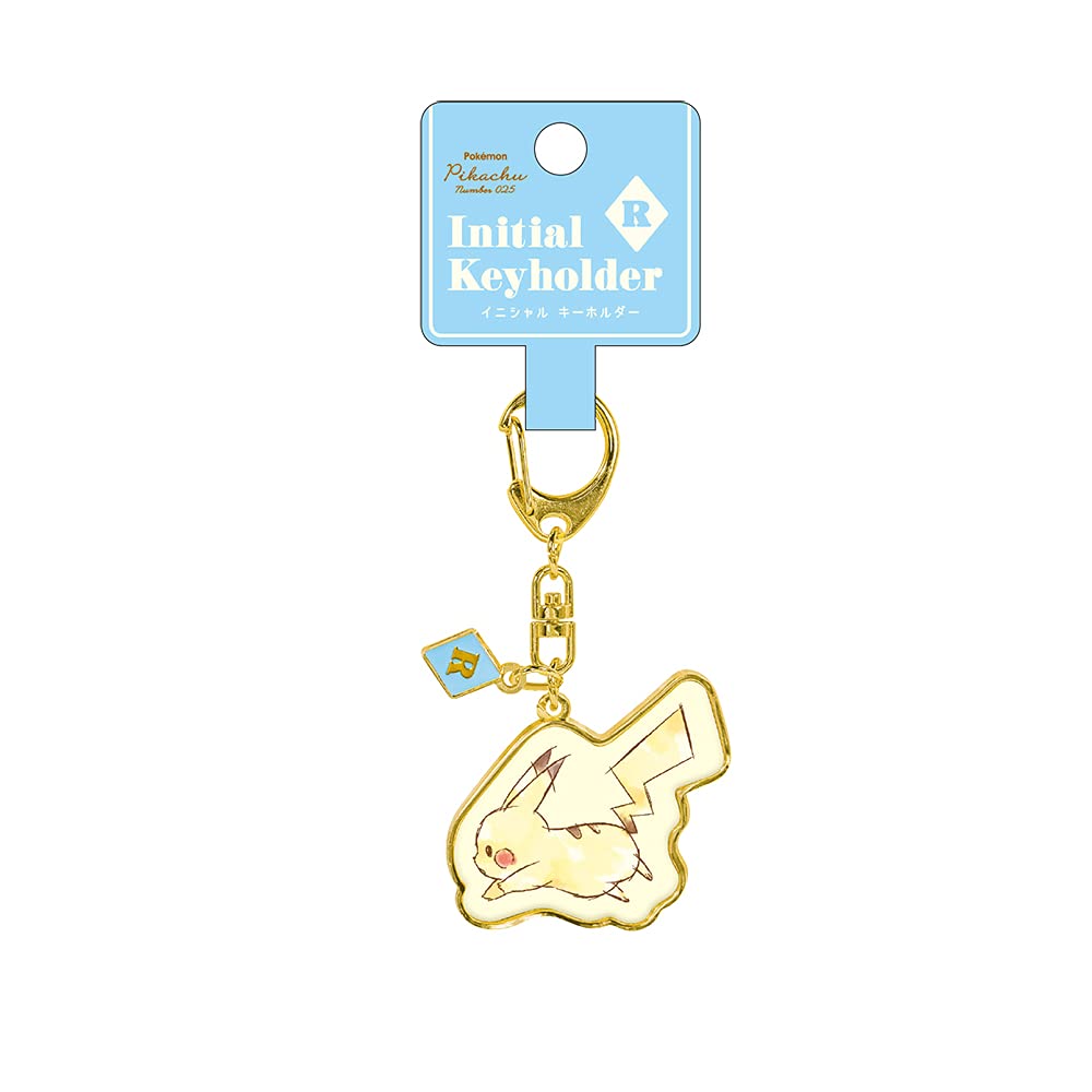 POKEMON CENTER ORIGINAL Initial Keychain Pikachu Number025 'R'- Japan Figure Store - #1 Bring To You The Best Japanese Goods
