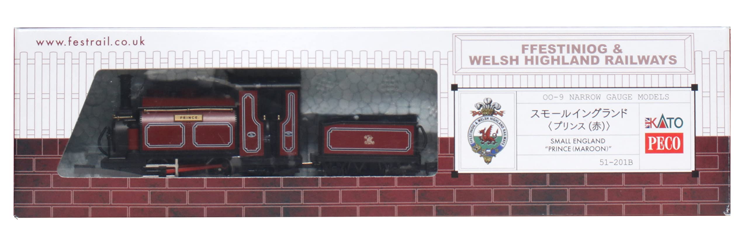 Kato Small England Prince Red Model Steam Locomotive Narrow Gauge 51-201B- Japan Figure Store - #1 Bring To You The Best Japanese Goods