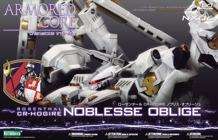Kotobukiya Armored Core Nx06 Rosenthal Cr-hogire Noblesse Oblige 1/72 Model Kit - Japan Figure