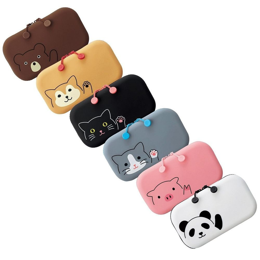 Lihit Lab Japan Zipper Pouch Punilab Bear A-7716-1 Bulk Set Of 3- Japan Figure Store - #1 Bring To You The Best Japanese Goods