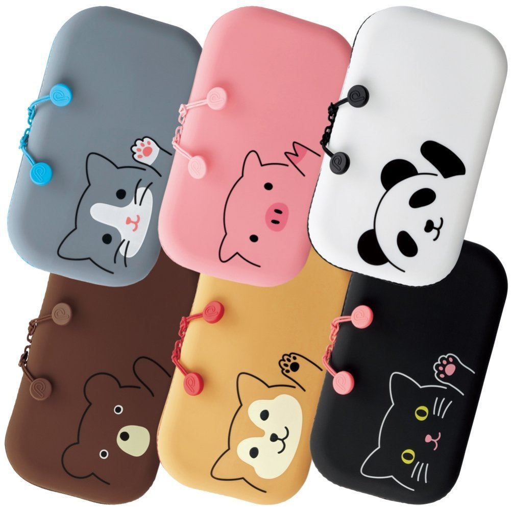 Lihit Lab Japan Zipper Pouch Punilab Pig A-7716-5 Bulk Set Of 3- Japan Figure Store - #1 Bring To You The Best Japanese Goods