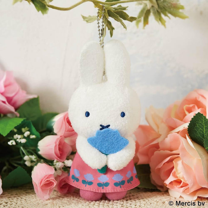 Sekiguchi Pink Miffy and Rose Mascot Keychain for Accessories- Japan Figure Store - #1 Bring To You The Best Japanese Goods