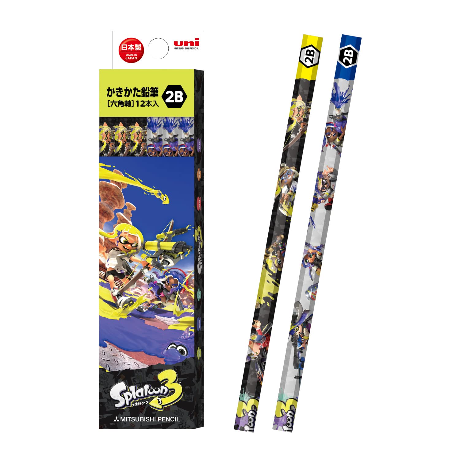 Mitsubishi Pencil Splatoon 3 STS3 2B 1 Doz K56412B- Japan Figure Store - #1 Bring To You The Best Japanese Goods