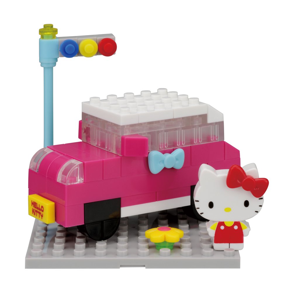 KAWADA Pk-001 Nanoblock Plus Sanrio Hello Kitty Car- Japan Figure Store - #1 Bring To You The Best Japanese Goods