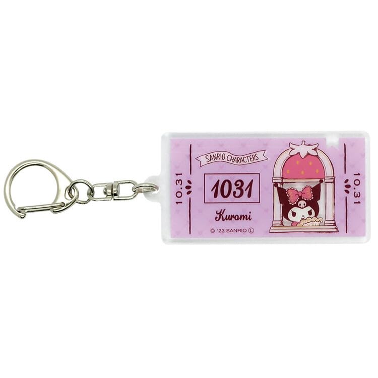 Osute Sanrio Kuromi Ticket Keychain 8202-829 H11xW3.3xD0.3cm- Japan Figure Store - #1 Bring To You The Best Japanese Goods