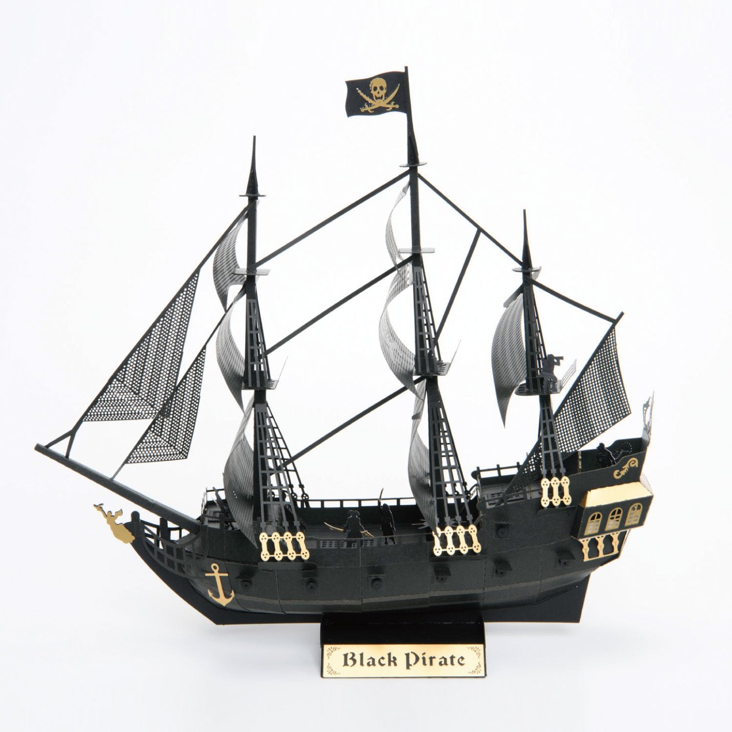 KAWADA Pnd-006 Papernano Black Pirate Ship Deluxe Edition- Japan Figure Store - #1 Bring To You The Best Japanese Goods