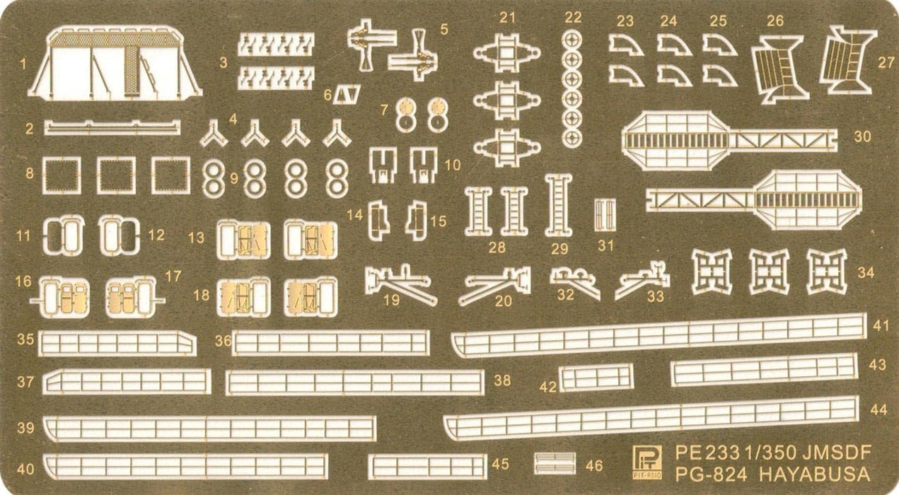 Pit-Road 1/350 Jb Series Missile Boat Pg-824 Hayabusa Japan Model With Etching Parts- Japan Figure Store - #1 Bring To You The Best Japanese Goods