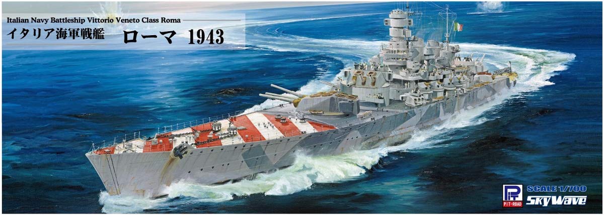 PIT-ROAD 1/700 Italian Navy Battleship Roma 1943 Plastic Model- Japan Figure Store - #1 Bring To You The Best Japanese Goods