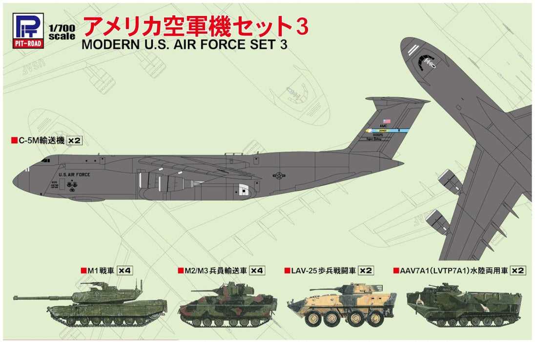 Pit Road 1/700 Skywave Series Us Air Force Set 3 Plastic Model S55- Japan Figure Store - #1 Bring To You The Best Japanese Goods